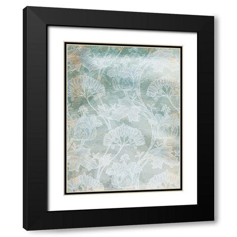 Rustic Teal Grey Vine Black Modern Wood Framed Art Print with Double Matting by Villa, Mlli