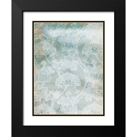 Rustic Teal Grey Vine Black Modern Wood Framed Art Print with Double Matting by Villa, Mlli