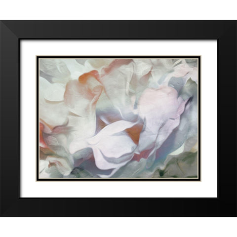 Calm Floral Abstract Black Modern Wood Framed Art Print with Double Matting by Villa, Mlli