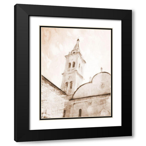 Look At The Church Sepia Black Modern Wood Framed Art Print with Double Matting by Villa, Mlli