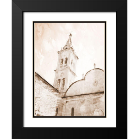 Look At The Church Sepia Black Modern Wood Framed Art Print with Double Matting by Villa, Mlli