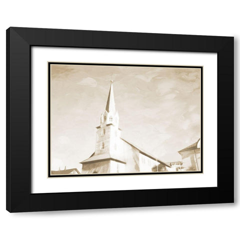 Sepia High Church Black Modern Wood Framed Art Print with Double Matting by Villa, Mlli