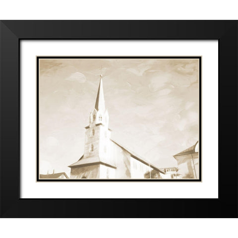 Sepia High Church Black Modern Wood Framed Art Print with Double Matting by Villa, Mlli