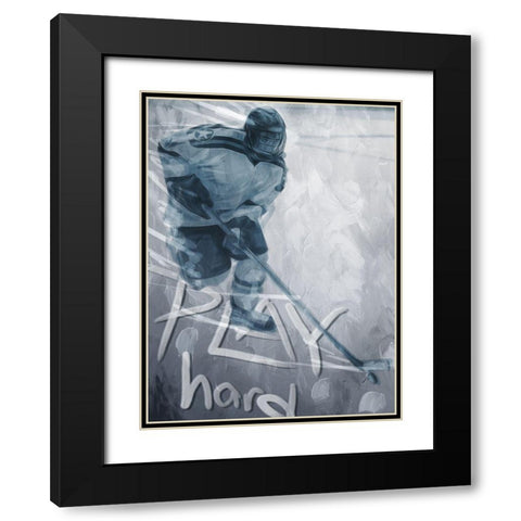 Play Hard Black Modern Wood Framed Art Print with Double Matting by Villa, Mlli