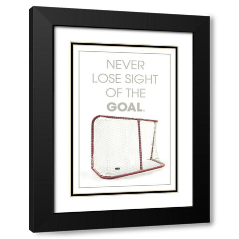 Sight Of Goal Black Modern Wood Framed Art Print with Double Matting by Villa, Mlli