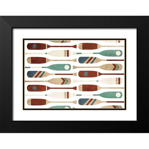 More Oars Turned Black Modern Wood Framed Art Print with Double Matting by Villa, Mlli