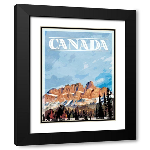 Canada Mountains Mate Black Modern Wood Framed Art Print with Double Matting by Villa, Mlli