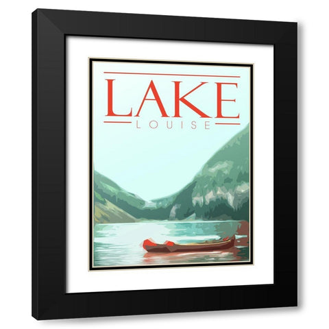 Lake Louise Black Modern Wood Framed Art Print with Double Matting by Villa, Mlli