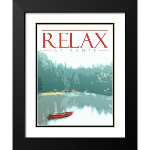 Relax At Banff Black Modern Wood Framed Art Print with Double Matting by Villa, Mlli