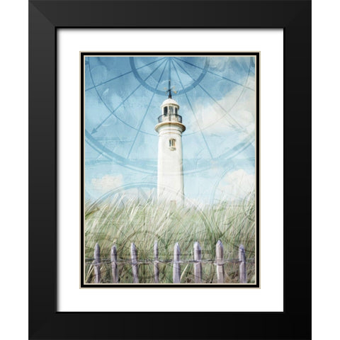 Light House Up On The Hill Black Modern Wood Framed Art Print with Double Matting by Villa, Mlli