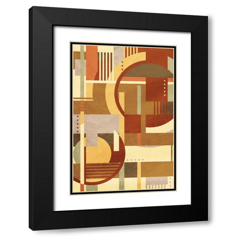 Geo Puzzle Cream Black Modern Wood Framed Art Print with Double Matting by Villa, Mlli
