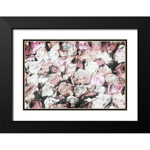 Flowers Together Black Modern Wood Framed Art Print with Double Matting by Villa, Mlli
