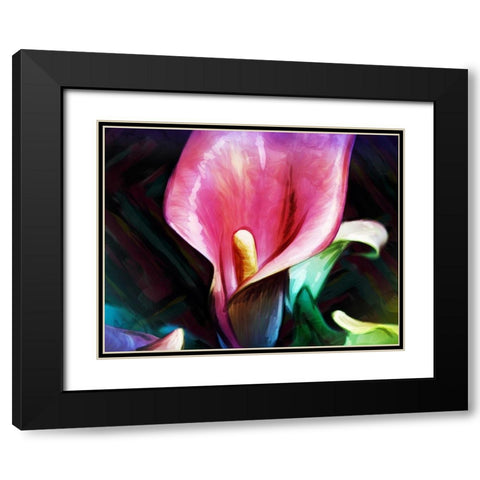 Bright Calla Lilies Black Modern Wood Framed Art Print with Double Matting by Villa, Mlli