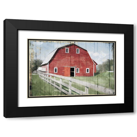 Red Barn Look Out Black Modern Wood Framed Art Print with Double Matting by Villa, Mlli