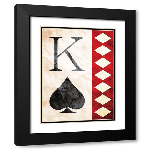 King Of Spades Black Modern Wood Framed Art Print with Double Matting by Villa, Mlli