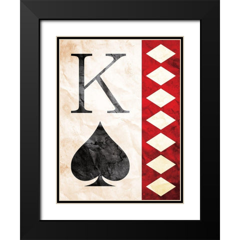 King Of Spades Black Modern Wood Framed Art Print with Double Matting by Villa, Mlli