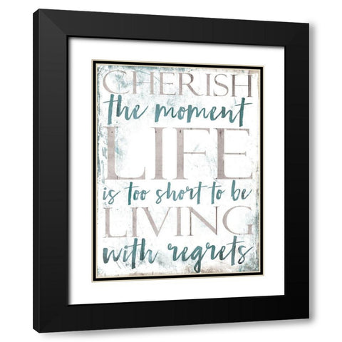 Cherish Life Black Modern Wood Framed Art Print with Double Matting by Villa, Mlli