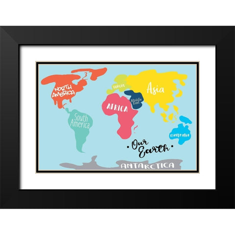 Our Earth Black Modern Wood Framed Art Print with Double Matting by Villa, Mlli
