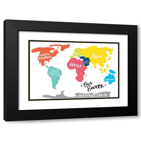 Our Earth Too Black Modern Wood Framed Art Print with Double Matting by Villa, Mlli