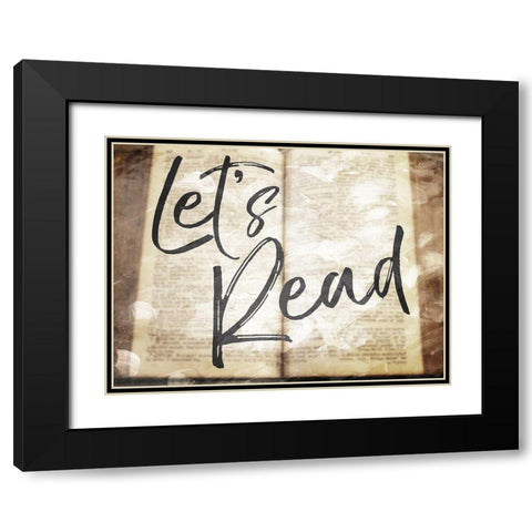 Lets Read Black Modern Wood Framed Art Print with Double Matting by Villa, Mlli