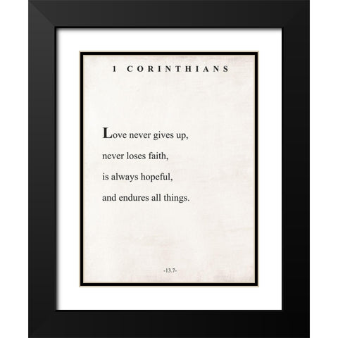 Corinthians Book Page Black Modern Wood Framed Art Print with Double Matting by Villa, Mlli