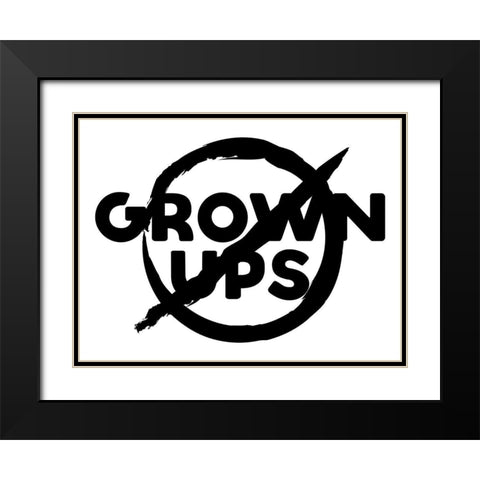 Grown Ups Black Modern Wood Framed Art Print with Double Matting by Villa, Mlli