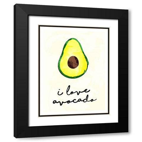 I Love Avocado Black Modern Wood Framed Art Print with Double Matting by Villa, Mlli