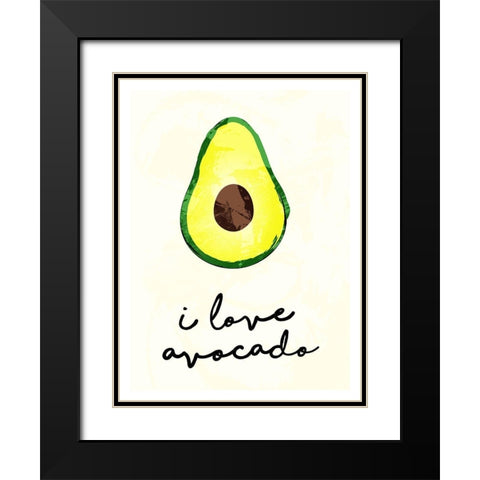 I Love Avocado Black Modern Wood Framed Art Print with Double Matting by Villa, Mlli