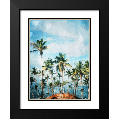 Beach Palm Out Black Modern Wood Framed Art Print with Double Matting by Villa, Mlli