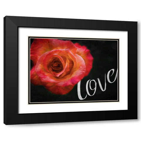 Love Flower Black Modern Wood Framed Art Print with Double Matting by Villa, Mlli