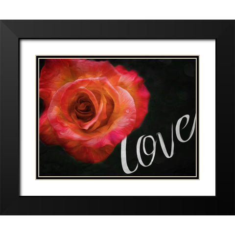 Love Flower Black Modern Wood Framed Art Print with Double Matting by Villa, Mlli