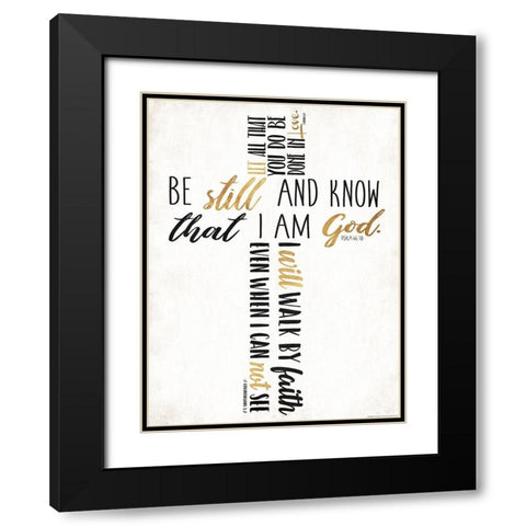 Three Quote Cross Too Black Modern Wood Framed Art Print with Double Matting by Villa, Mlli