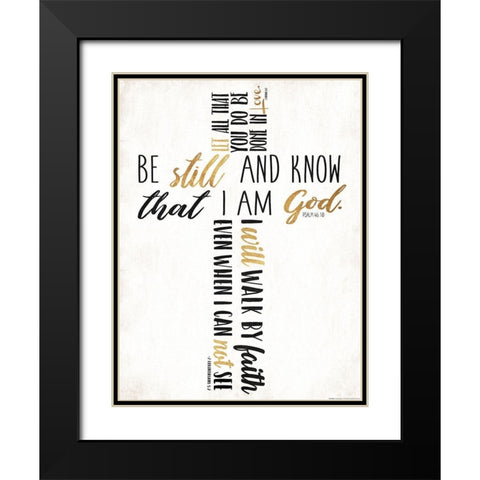 Three Quote Cross Too Black Modern Wood Framed Art Print with Double Matting by Villa, Mlli