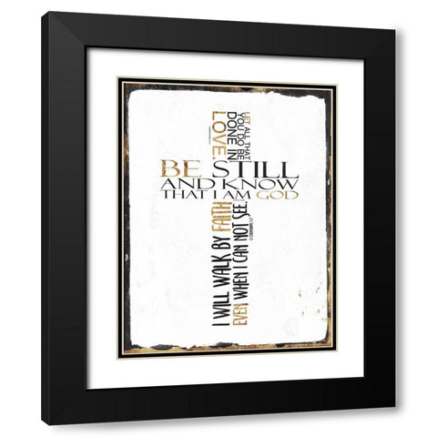 Quoted Cross Black Modern Wood Framed Art Print with Double Matting by Villa, Mlli