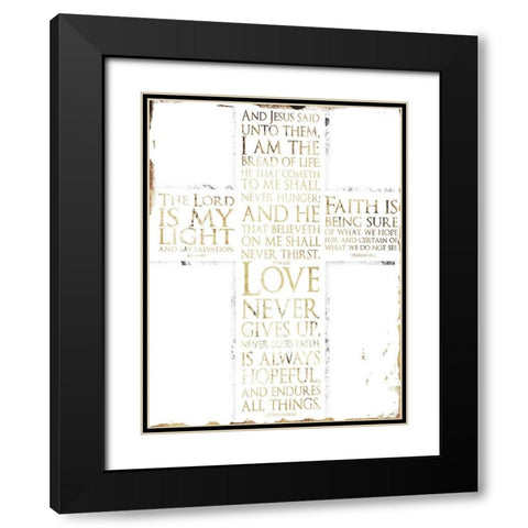 Text Cross Black Modern Wood Framed Art Print with Double Matting by Villa, Mlli