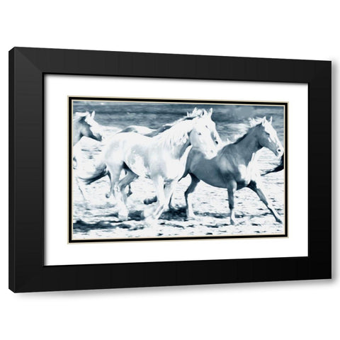 Running With The Crowd Black Modern Wood Framed Art Print with Double Matting by Villa, Mlli