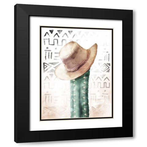 Tribe Cactus Black Modern Wood Framed Art Print with Double Matting by Villa, Mlli