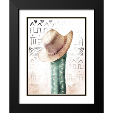 Tribe Cactus Black Modern Wood Framed Art Print with Double Matting by Villa, Mlli