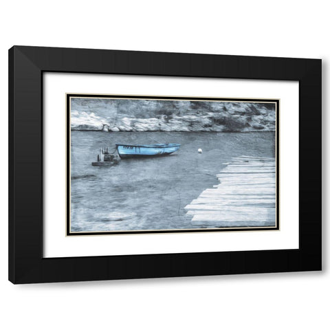 Blue Rest At Sea Black Modern Wood Framed Art Print with Double Matting by Villa, Mlli