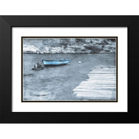 Blue Rest At Sea Black Modern Wood Framed Art Print with Double Matting by Villa, Mlli
