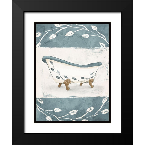 Floral Bath Black Modern Wood Framed Art Print with Double Matting by Villa, Mlli
