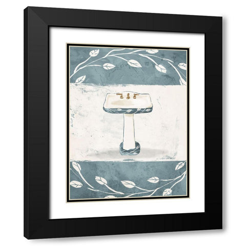 Floral Sink Black Modern Wood Framed Art Print with Double Matting by Villa, Mlli