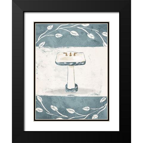 Floral Sink Black Modern Wood Framed Art Print with Double Matting by Villa, Mlli