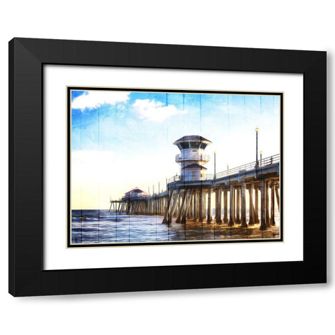 Huntington Pier Black Modern Wood Framed Art Print with Double Matting by Villa, Mlli