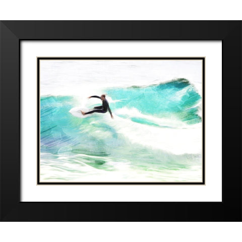 Riding The Wave Black Modern Wood Framed Art Print with Double Matting by Villa, Mlli