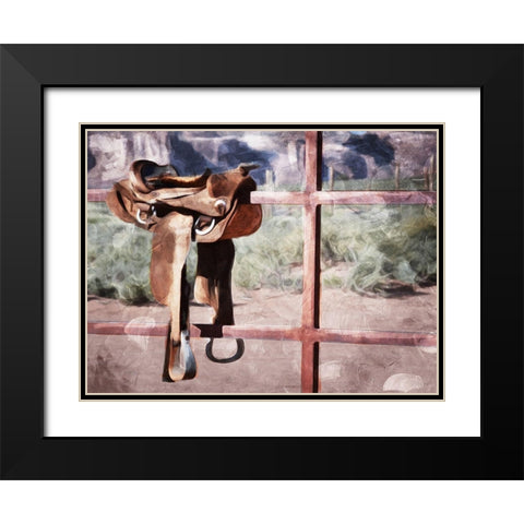 Saddle Up Black Modern Wood Framed Art Print with Double Matting by Villa, Mlli