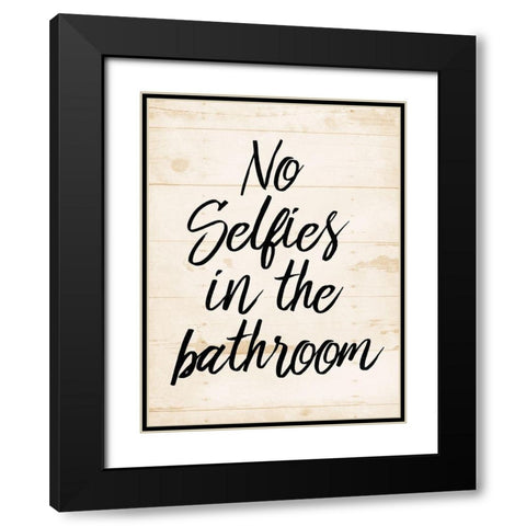 No Selfies Black Modern Wood Framed Art Print with Double Matting by Villa, Mlli