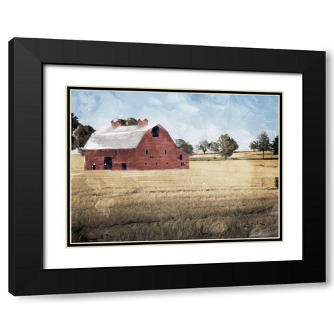 Farmhouse On The Hay Black Modern Wood Framed Art Print with Double Matting by Villa, Mlli