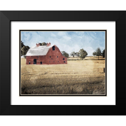 Farmhouse On The Hay Black Modern Wood Framed Art Print with Double Matting by Villa, Mlli