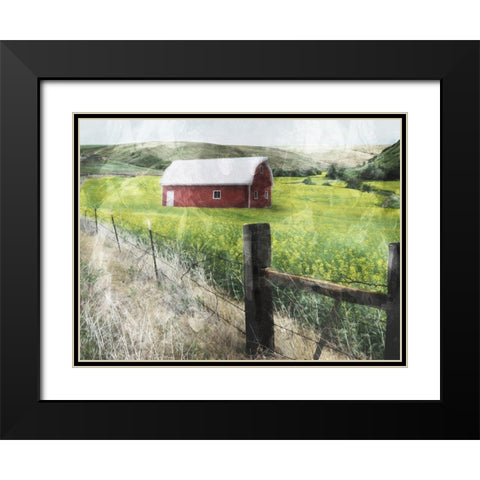 Look To The Farm Black Modern Wood Framed Art Print with Double Matting by Villa, Mlli